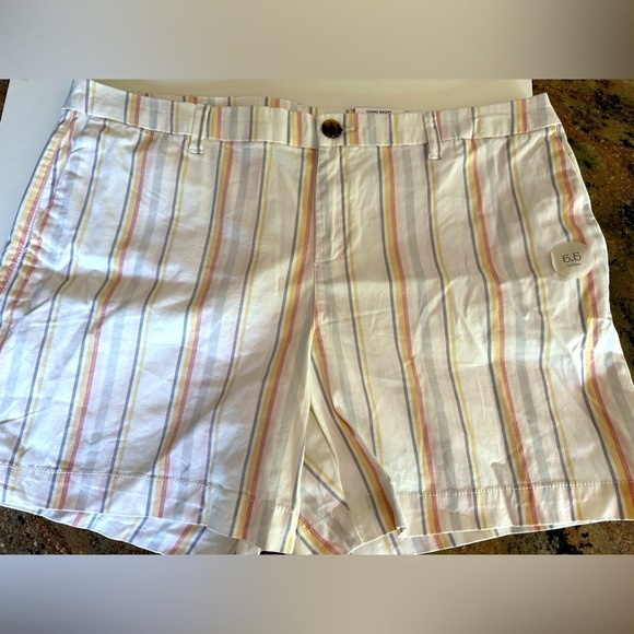 Style & co mid rise chino short 5.5 inch inseam pockets prep stripe size 18 - Picture 1 of 5